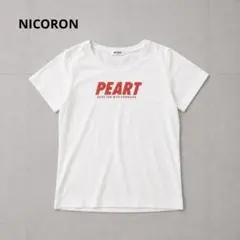 NICORON ニコロン 半袖 Tシャツ 白 赤 F ロゴプリント 細身のサムネイル