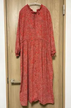 4/12までタイムセール中⭐︎ロペピクニック　赤　長袖シャツワンピース　サイズ40