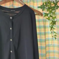 M-8 one way　シアーカーディガン　黒　ラウンドネック　長袖
