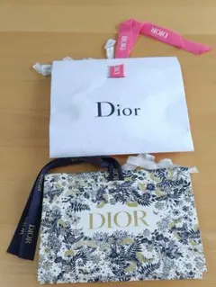 Dior ショップ袋 フローラルデザイン 2点セット