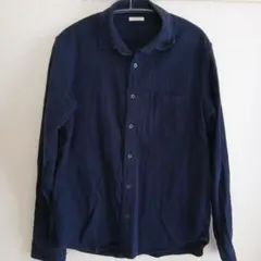 ネイビー 長袖 ネルシャツ Mサイズ