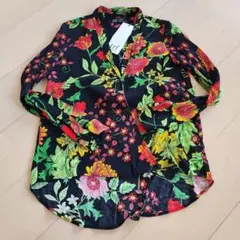 ZARA trf collection 長袖花柄シャツXSのサムネイル