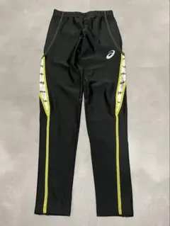 ASICS ブラックタイツ サイドストライプ