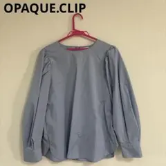 OPAQUE.CLIP水色長袖ブラウス　オフィスカジュアル