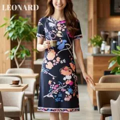 2026年最新】LEONARD 柄：花柄 レディース 半袖 カットソーワンピース