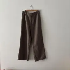 カスタネ　ズボン　ワイドパンツ　チェック　ロングパンツ