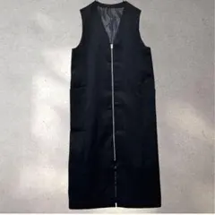 a.v.v　2Way　ジッパーロングベスト　ジャンスカ　黒　きれいめ　Ｍサイズ