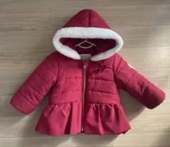 conoco 80サイズ　サンタみたいなダウンコート　赤いフード付き中綿コート