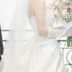 ミディアムベール ウェディング ベール　レース　オフホワイト