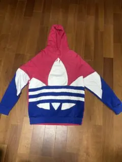 アディダス　ビッグロゴ　トレフォイル ロゴパーカー XL 90s風　adidas