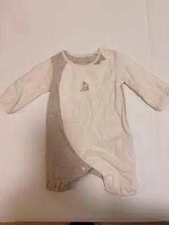 【未使用】ムーミン　ロンパース 50-60cm ベージュ ストライプ