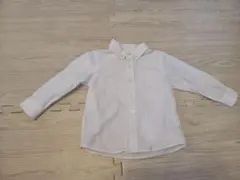 ホワイト ボタンダウン シャツ 95cm 長袖 白 シンプル 入学 卒業 制服