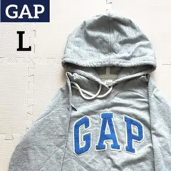 OLDGAP パーカー【L】フーディー グレー ワッペン 刺繍