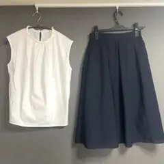 ロペピクニック 2点セット ブラウス フレアスカート M 通勤 オフィス 春夏