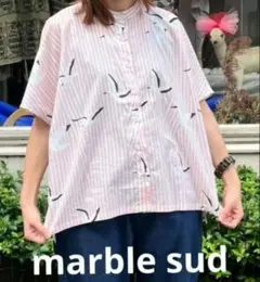 新品　マーブルシュッド　コウノトリ　半袖シャツのサムネイル