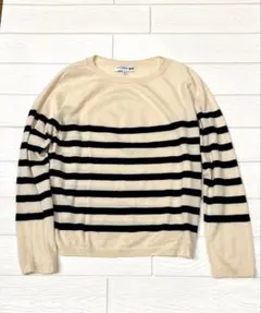 美品ユニクロ×イネスコラボ3DエクストラファインメリノウールセーターXLボーダー