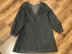 LOWRYS FARM ダークグレー Vネック チュニック