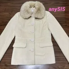 anySIS エニィスィス　リアルファー コート（レディース★クリーム色）