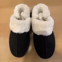 ブラック スエードボアスリッポン