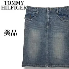 れ*い様 美品　トミーヒルフィガー　バックスリット膝丈デニムスカート　ヴィンテー