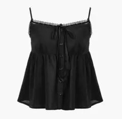 ROUGHNECK Bell chiffon lace top black