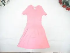 100514　ベネトン　半袖ニットワンピース　ピンク