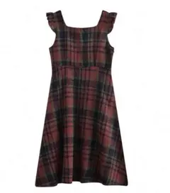 チェックワンピース 赤