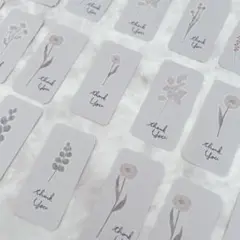 【20枚】サンキューシール　手書き　ハンドメイド　グレー　シック　おしゃれ