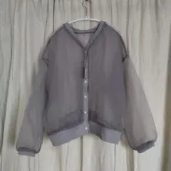 ニコアンド シアーオーガンジー2Wayカーディガン M グレー 新品未着用