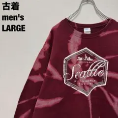 古着 ポートアンドカンパニー スウェット シアトル ブリーチ バーガンディ L