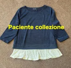 Paciente collezione ネイビー重ね着風　長袖トップス