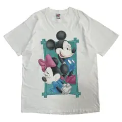 USA製 シングルステッチ★ディズニー Tシャツ 2XL 白 ミッキー ミニー