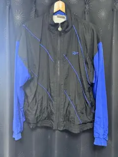 90s リーボック ナイロンジャケット XL 黒 ブラック ビッグロゴ