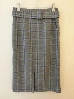 NATURAL BEAUTY BASIC チェック柄タイトスカート Sサイズ
