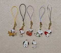 スヌーピー エナメルチャーム ストラップ7個セットPEANUTS