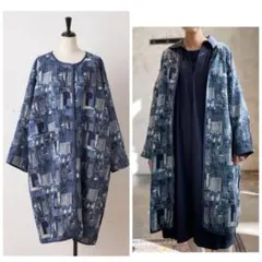 BEARDSLEY ビアズリー ジャガードデニムコート パッチワーク ロング 春のサムネイル