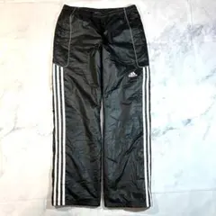adidas アディダス ブラック ジャージパンツ ストライプ シンプル S