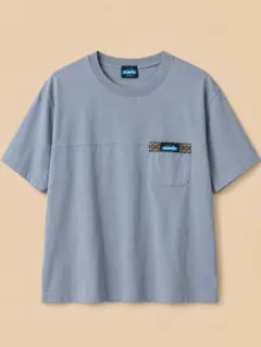 【値下げしました】KAVU ポケットTシャツ M ブルーグレー チロリアンテープのサムネイル