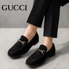 GUCCI グッチ スエード ホースビット ローファー ブラック約23.5㎝のサムネイル