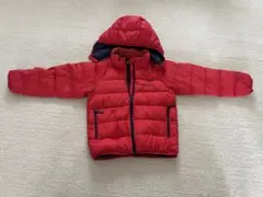 mont-bell 赤いフード付きダウンジャケット