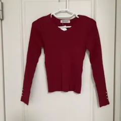 Misch Masch 赤 Vネック セーター