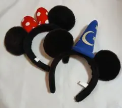 ミッキー・ミニー耳カチューシャセット
