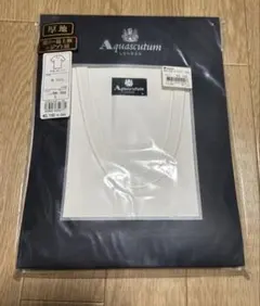 448Aquascutum メンズ 半袖U首シャツ L 日本製