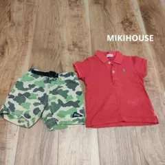 赤 ポロシャツ 迷彩ショートパンツ セット