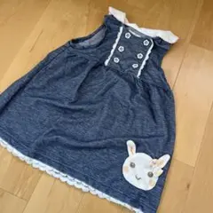 coeur a coeur ワンピース デニム風 うさぎ　95cmのサムネイル