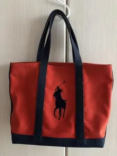 Ralph Lauren トートバッグ　オレンジ×ネイビーのサムネイル