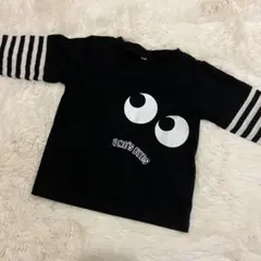 西松屋 長袖 Tシャツ 男の子 黒 白 ボーダー 80 春 秋 冬