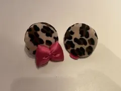 ミニー　ヒョウ柄　ピン