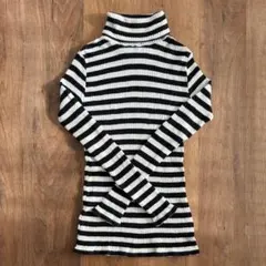 ヌーヴェル ドゥ パラディ ガラガラテレコ・タートルネックボーダーT ブラック系