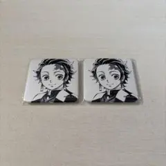 鬼滅の刃 ダイニング お楽しみくじ スクエア缶バッジ 竈門炭治郎 2個